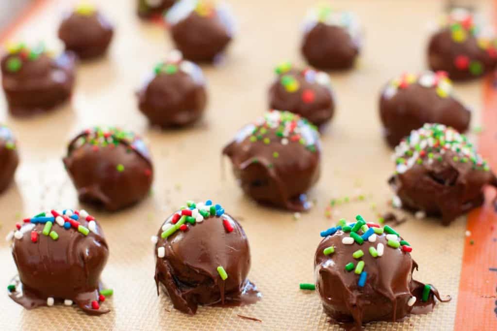 Festive Mint Oreo Truffles - Peanut Blossom