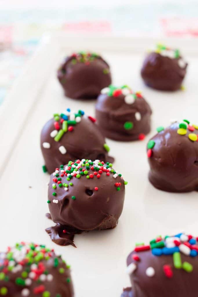 Festive Mint Oreo Truffles - Peanut Blossom