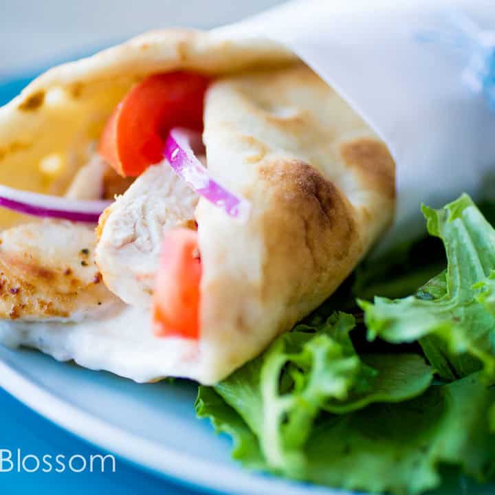 Creamy Chicken Gyro Pita Wrap Salad