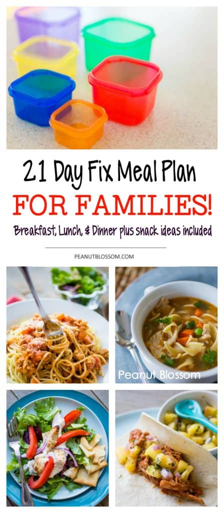 21 Day Fix Meal Plan for the Whole Family - Peanut Blossom