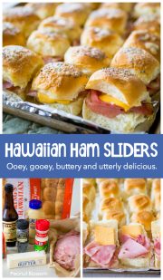 Gooey Hawaiian Roll Ham and Cheese Sliders - Peanut Blossom