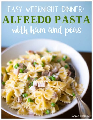 Creamy Alfredo with Ham and Peas - Peanut Blossom