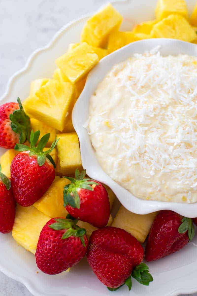 Creamy Piña Colada Fruit Dip - Peanut Blossom