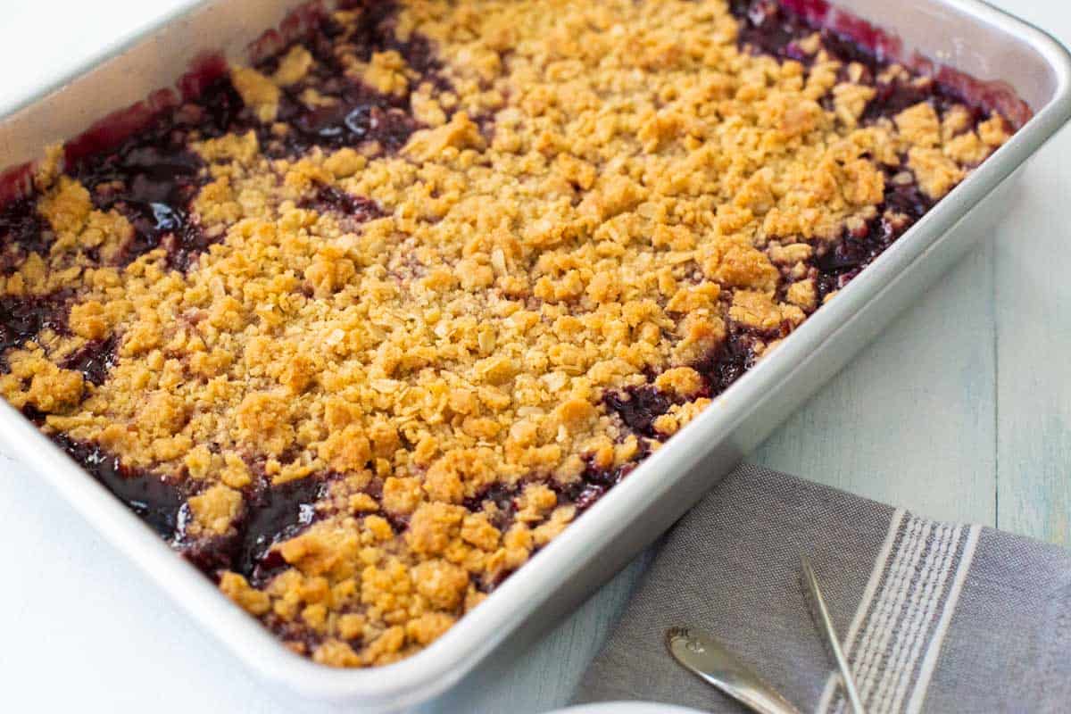 The Best Fresh Cherry Crisp - Peanut Blossom