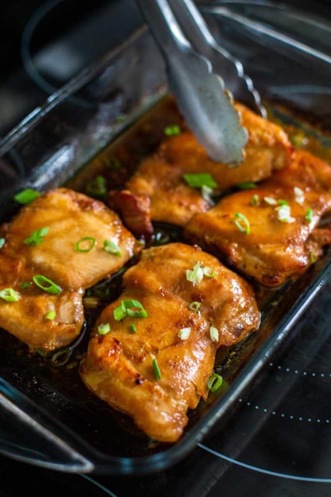 Honey Garlic Chicken Thighs - Peanut Blossom