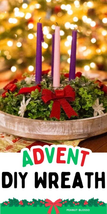 DIY Advent Wreath with Candles - Peanut Blossom