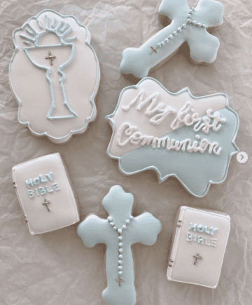 First Communion Cookies Design Ideas - Peanut Blossom