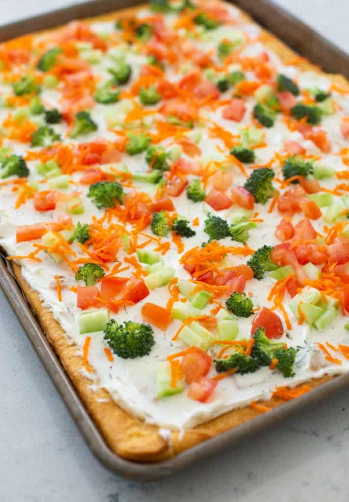 Crescent Roll Veggie Pizza - Peanut Blossom