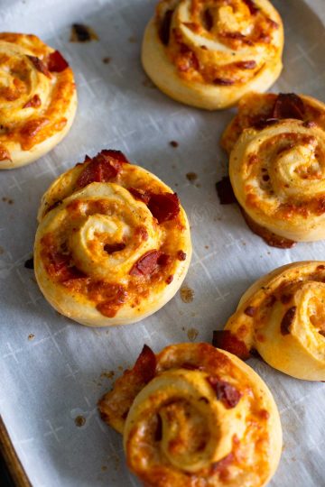 Homemade Pizza Buns Stuffed with Pepperoni - Peanut Blossom