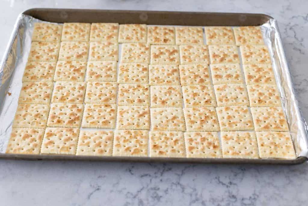 Saltine Cracker Toffee {Christmas Crack} - Peanut Blossom