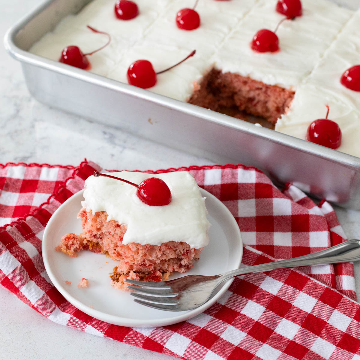 Cherry Cake with Almond Icing